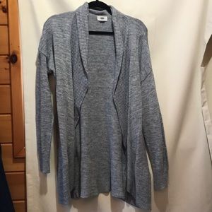 Long bluish grey sweater